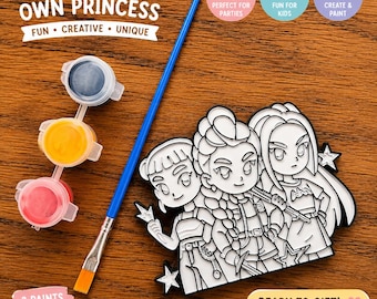 Huntrix Paint Kit Party Favor – 3D Coloring Craft Kit for Kids – Birthday Party Activity – Huntrix Party Favor – Paint Your Own Kpop