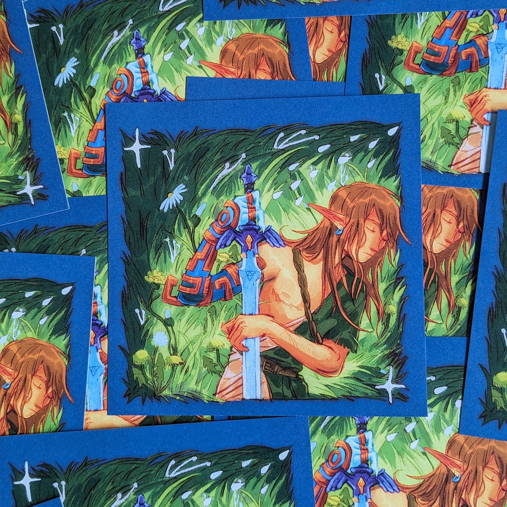 Link's lying on the grass Zelda TOTK - Print