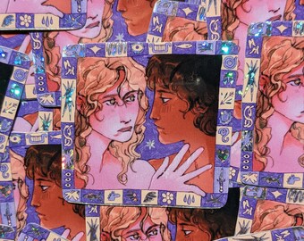 Achilles and Patroclus - Glitter Sticker