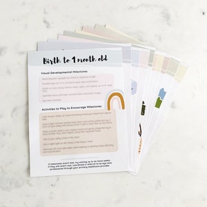 Afdrukbare maandelijkse babymijlpalen voor de ontwikkeling van het gezichtsvermogen - 8"x11"