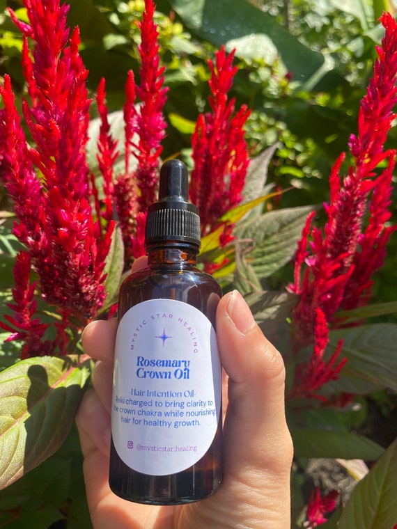 Rosemary Crown Chakra Hair Oil Etsy