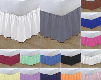 Plain Dyed Base Valance Sheet Extra Deep 16”Frill  Easy Care Breathable Soft Bed Sheets Hotel Quality Polycotton Bedding UK ( S, D, K, SK)