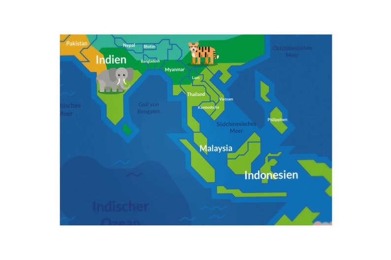 Augmented Reality Poster world Map Animals, Learning Poster, Children's ...