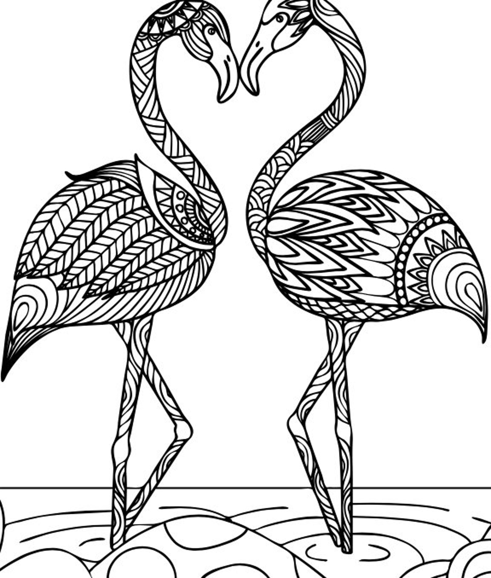 Flamingo Mandala Coloring Page | Etsy