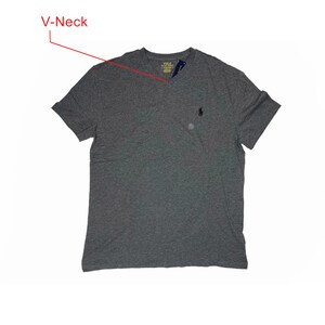 Ralph Lauren Mens Crew Neck T-Shirt, Custom Slim Fit Short Sleeve Summer Tee Tops S-2XL Dark Grey