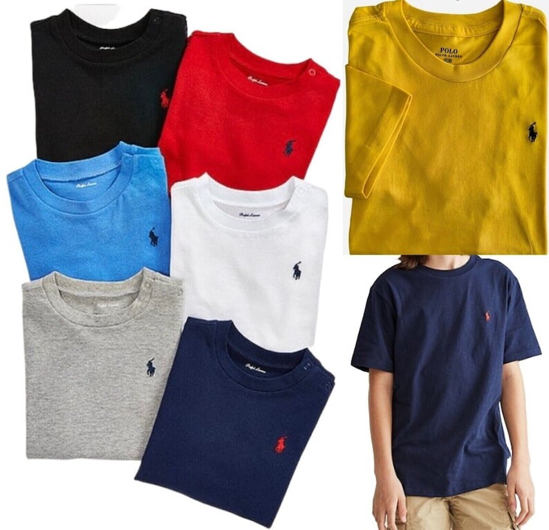 Ralph Lauren Camiseta de cuello redondo para hombre, camisetas de verano de manga corta ajustadas personalizadas S-2XL imagen 1