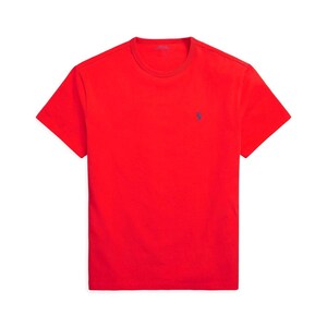 Ralph Lauren Mens Crew Neck T-Shirt, Custom Slim Fit Short Sleeve Summer Tee Tops S-2XL Red