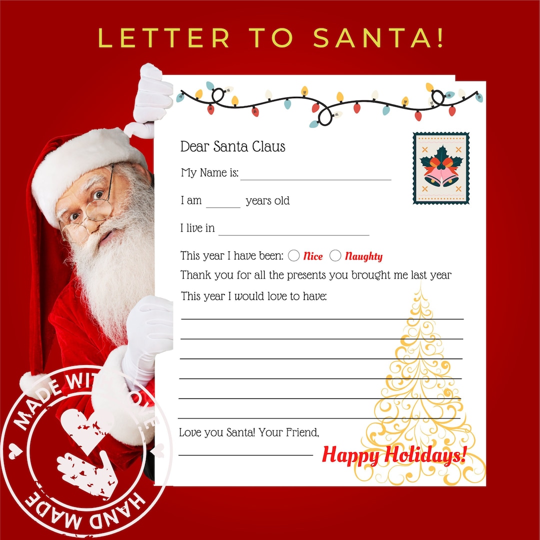 Letter to Santa Claus Letter Template | Christmas Eve Mail for Kids ...