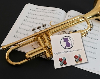 Hand-Painted Band Aid Earrings: Lightweight Resin Jewelry, Marching Band Gift