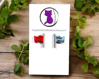 Color Guard Earrings | Guard Mom Earrings | Marching Band Jewelry | School Spirit Gift | Custom School Colors