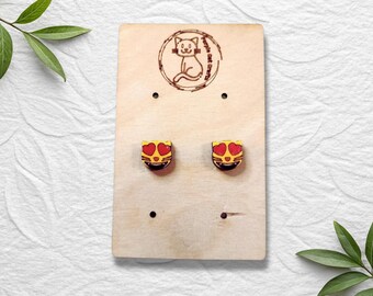Smiling Cat Emoji Stud Earrings: Hand-Painted Whimsical Jewelry