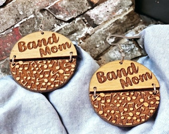 Band Mom Earrings: Lightweight Music Dangle Earrings