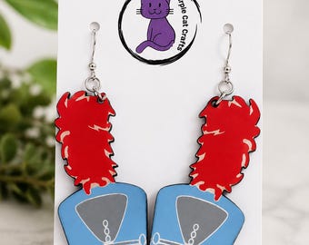 Marching Band Shako Earrings | Band Mom Statement Jewelry | Hand-Painted, Custom School Colors