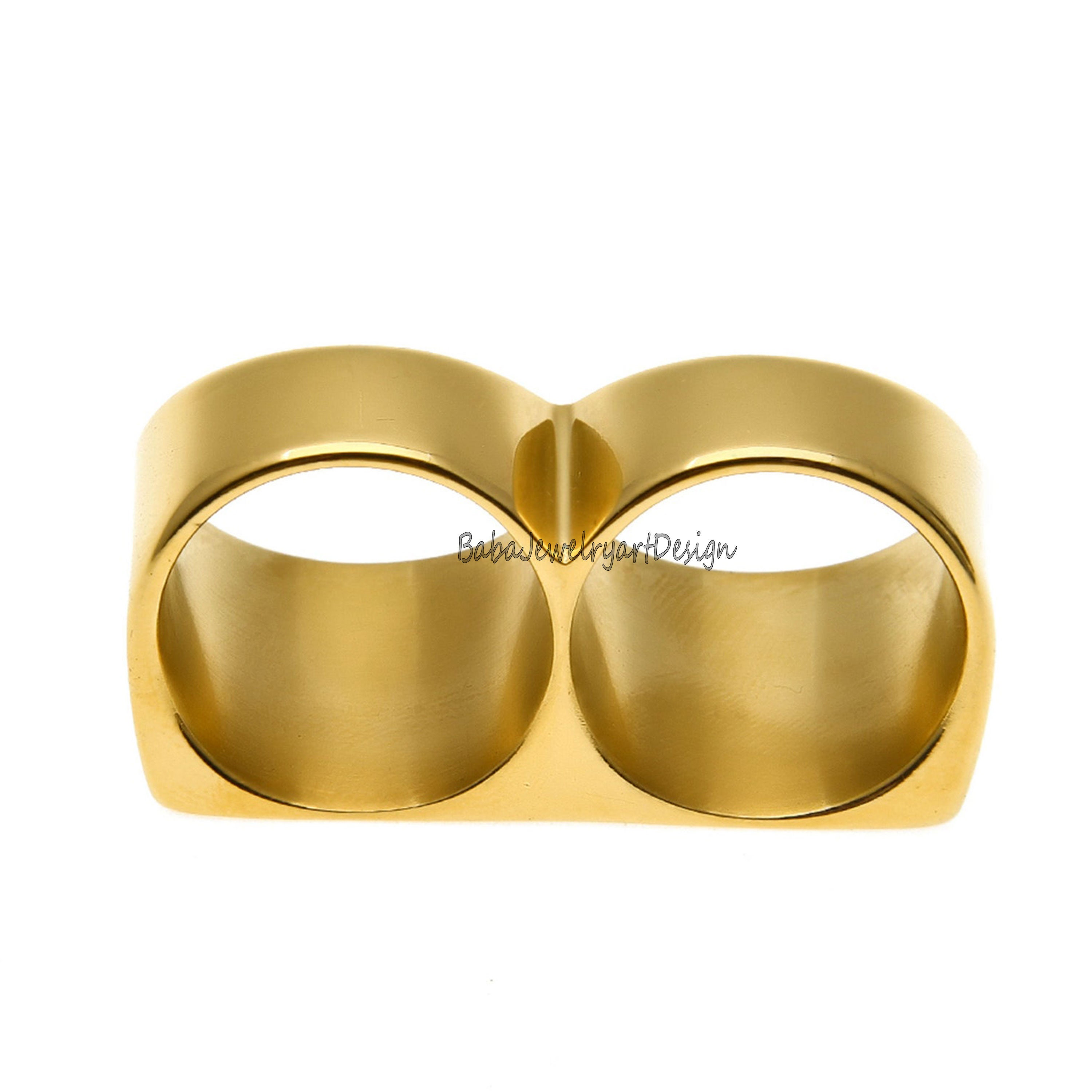 Two Finger Ring Double Finger Jewelry Bar Ring 925 Sterling Etsy