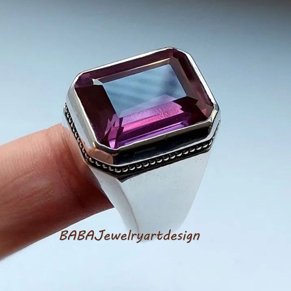 Mens Amethyst Ring Etsy