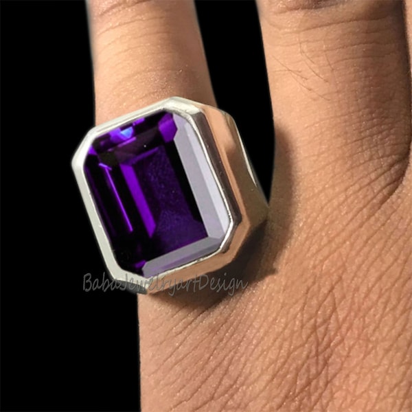 Mens Amethyst Ring Etsy