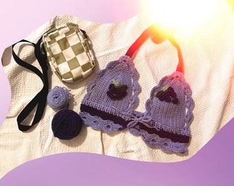 Summer Grape Crochet Bralette Pattern | Beginner-Friendly (Digital PDF)