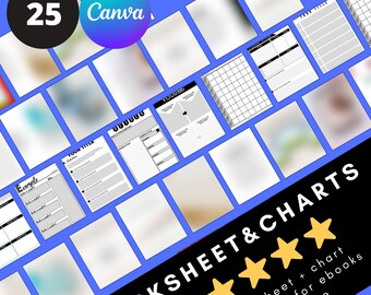 Minimalist, Printer-Friendly Mega Workbook Canva Template, Workbook template, DIY Canva Template, Checklist, Course Workbook, Canva Template