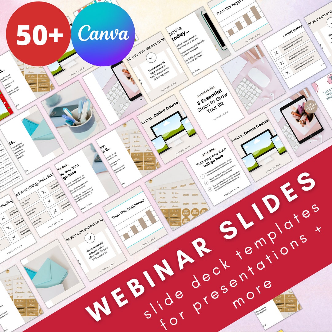 Webinar & Slide Deck Template Bundle, Canva Presentation Templates ...