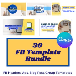 Facebook Group Templates, Editable Canva Templates, Facebook Post Templates, Facebook Bundle Templates, Social Media Template Pack, FB Ads