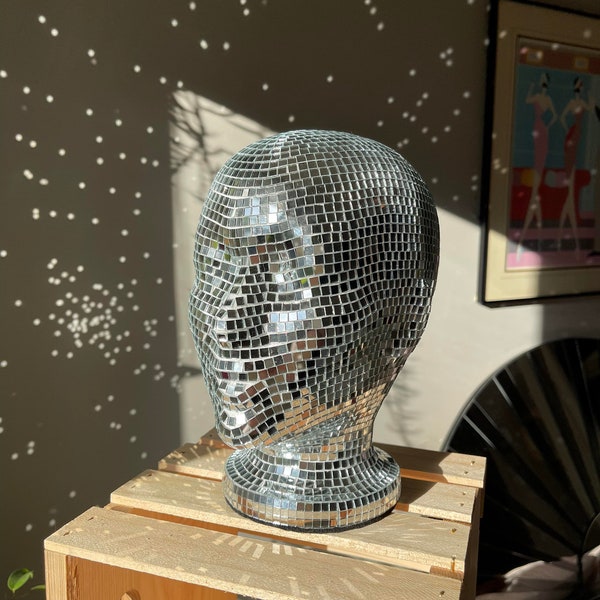 Tête disco en mosaïque miroir