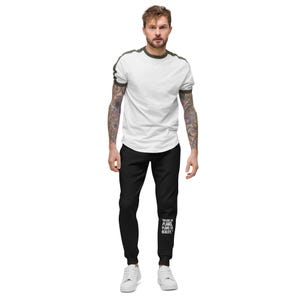 Black Fleece Sweatpants: Unisex Cotton Blend Sport Pants