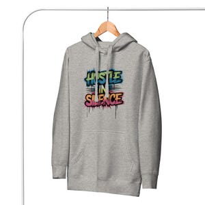 Felpa con cappuccio Hustle in Silence: streetwear motivazionale