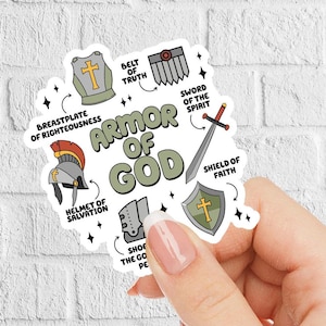 Naklejki winylowe Armor of God Christian na laptopa, prezenty na przyjęcie, butelki na wodę, dzienniki do studiowania Biblii, wypełniacz do koszyka wielkanocnego