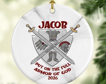 Armor of God Christmas Ornaments Christian Gift for Kids Ephesians 6:11 Confirmation Baptism Gift