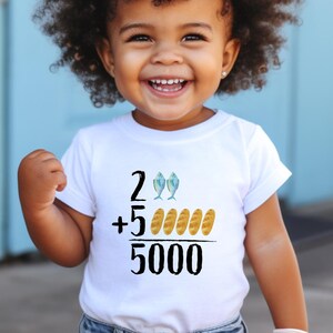 Bambini Cristiani Feed the 5000 Download digitale per T-shirt Stampa a sublimazione Pesce Pane PNG