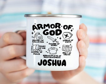 Armor of God Mug Personalized Gift for Kids Custom Christian Gifts for Boys Baptism