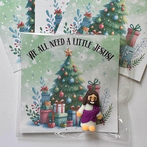 Tarjetas de bolsillo del Pequeño Jesús para obsequios de fiestas de la iglesia de Navidad, estudio bíblico, canastas de obsequios religiosos