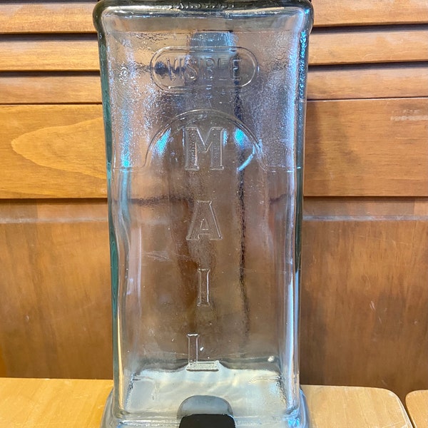 Vintage Clear Glass Mailbox Visible George F Collins and Co 1930s