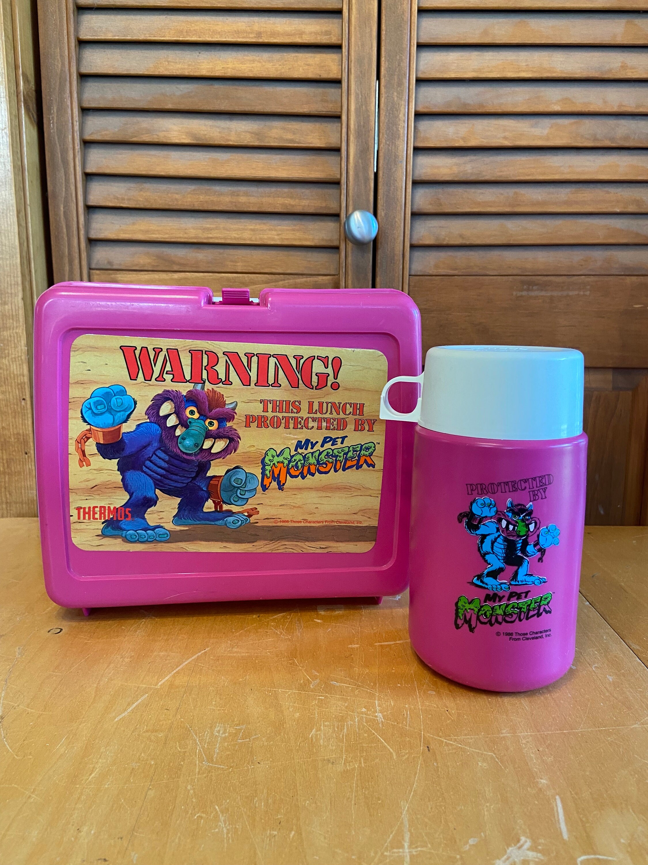 当時物　アルミニウム　MESSKIT 10個＋ボトル Vintage 1986 My Pet Monster Lunchbox and Thermos, Monster Snack