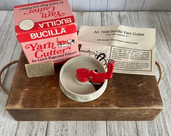 Vintage Bucilla Yarn Cutter for Latch Rugs and Pillows with Original Box, Instructions, and Blades, Made in West Germany