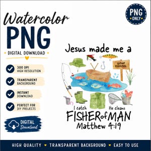 Christian Kids Tshirt PNG Fish Christian Tshirt PNG Fisher of Man Christian PNG Jesus Fishing Christian image 2