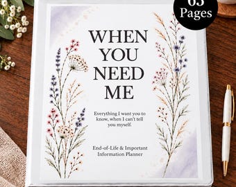 End of Life Planner Printable PDF Digital Download Emergency Binder Important Documents Final Wishes