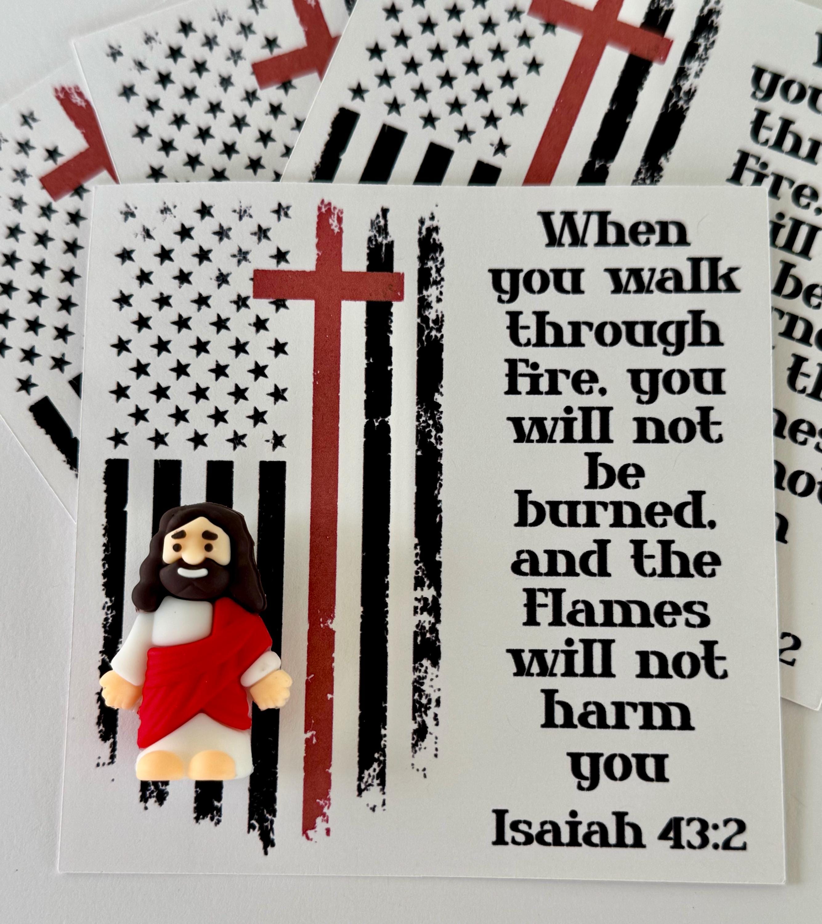 Firefighter Gifts Little Jesus Pocket Cards for Fire Responder Gifts, Graduation Party Favors, Giftbox Fillers