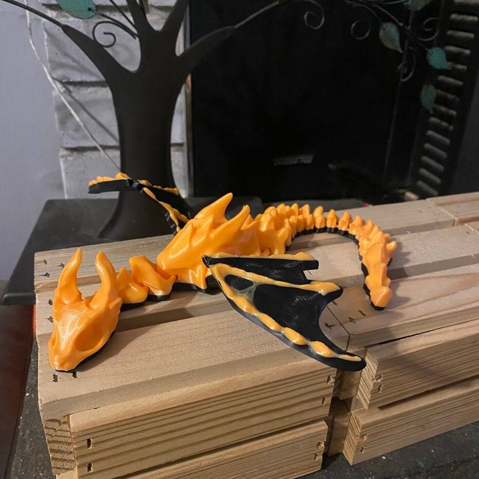 3D Print Dragon Miniature Articulated Winged Figure and Desk Toy - Etsy