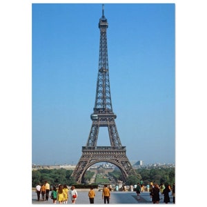 Impresión fotográfica de la Torre Eiffel de los años 70, París, Francia, póster de arte de pared vintage, decoración vertical de los años setenta para el hogar y la oficina, idea de regalo de herencia francesa para viajes