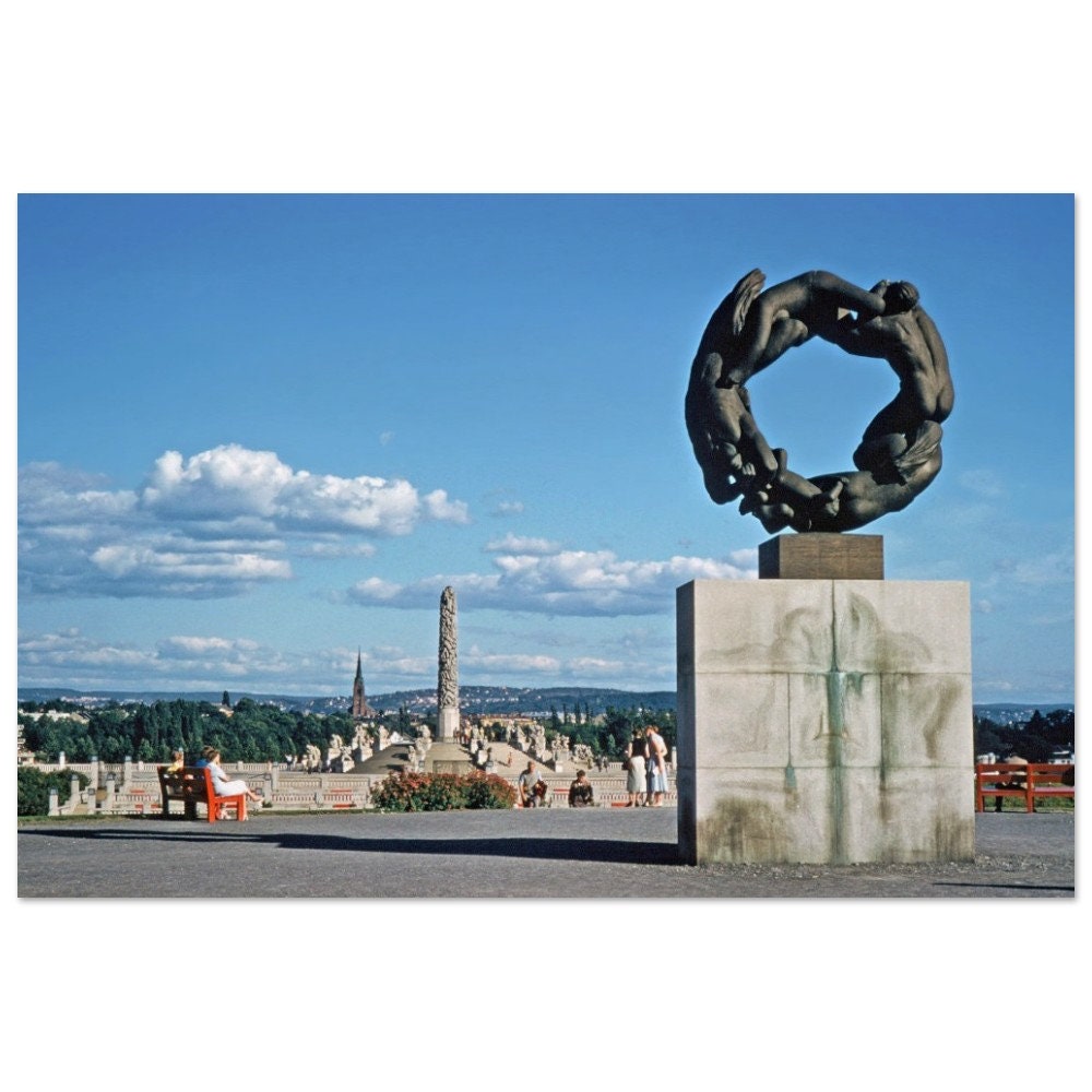 Photo Print 1950s Norway Bronze Wheel of Life by Gustav Vigeland, Vigeland Sculpture Park, Oslo Vintage Wall Art Home Room Decor Poster Gift