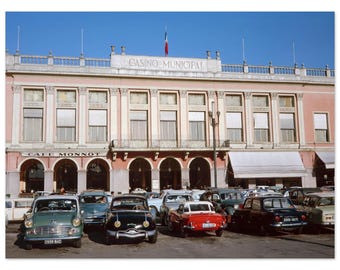 Photo Print 1960s Nice France Casino Municipal, Vintage French Riviera Street Scene, Classic Cars Travel Photography, Wall Art Decor Poster