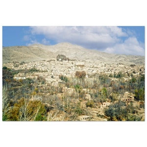 Impresión fotográfica de la década de 1970 Afganistán Vista panorámica de Istalif, fuera de Kabul, Vintage Wall Art Home Office Decor Afghani Village Heritage Gift