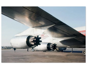希少品！特大！70sアメリカアンティーク　イギリス空軍飛行機の壁掛けヴィンテージ 1960年代 TWA ボーイング 707 ヴィンテージ ウォールアート フォト