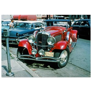 1960s Photo Print Red Duesenberg Model J, Vintage Wall Art Home Office Decor Automobile Enthusiast Poster Classic Cars Heritage Gift Idea