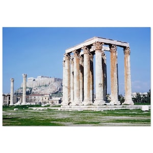Photo Print 1950s Athens Temple of the Olympian Zeus Greece, Vintage Wall Art Fifties Poster Home Office Decor Greek Heritage Gift Idea