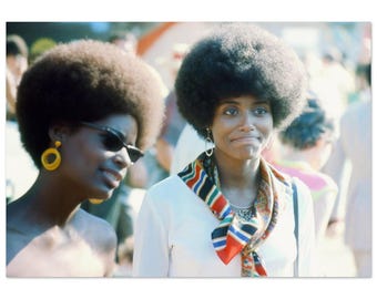 Photo Print 1970 Stylish Black American Ladies With Natural Afros, Black Pride, Civil Rights, Wall Art Home Dorm Office Decor Poster Gift