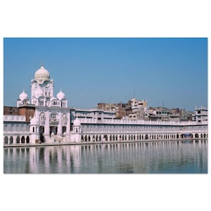 Impresión fotográfica del Templo Dorado Harmandir Saheb, Amritsar, Punjab, India, década de 1980. Decoración de pared, regalo de herencia sij, póster vintage de papel de archivo.