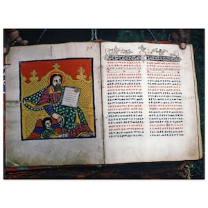Photo Print 1960s Ethiopian Gospel Book Aksum Ethiopia, Vintage Wall Art Home Decor Sixties Travel Africa Artifact Christianity Poster Gift