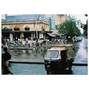 Photo Print 1960s Myanmar (Burma) Yangon Bogyoke Aung San Road BT Bros Coffee Vintage Wall Art Decor Poster Sixties Rain Day City Gift Idea